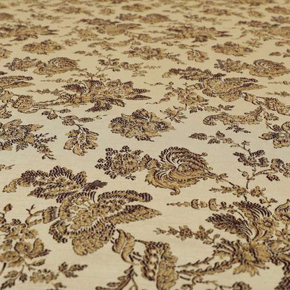 Mumbai Raised Textured Chenille Purple Colour Floral Pattern Upholstery Fabric CTR-182