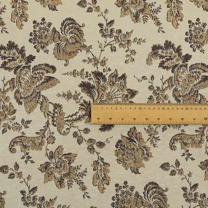 Mumbai Raised Textured Chenille Purple Colour Floral Pattern Upholstery Fabric CTR-182