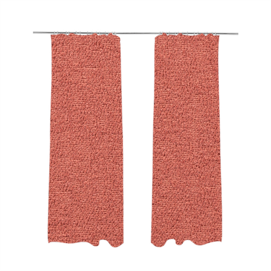 Purlwell Boucle Chenille Material Red Colour Upholstery Fabric CTR-1820 - Made To Measure Curtains