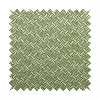 Hazel Geometric Patterned Chenille Material Green Colour Upholstery Fabric CTR-1826 - Made To Measure Curtains