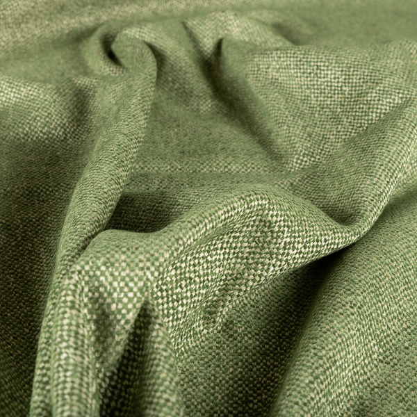 Hazel Plain Chenille Material Green Colour Upholstery Fabric CTR-1827 - Roman Blinds