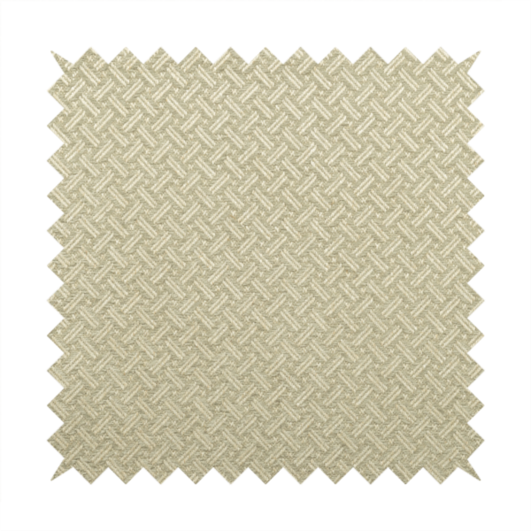 Hazel Geometric Patterned Chenille Material Beige Colour Upholstery Fabric CTR-1828 - Made To Measure Curtains