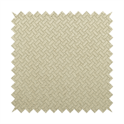 Hazel Geometric Patterned Chenille Material Beige Colour Upholstery Fabric CTR-1828 - Made To Measure Curtains