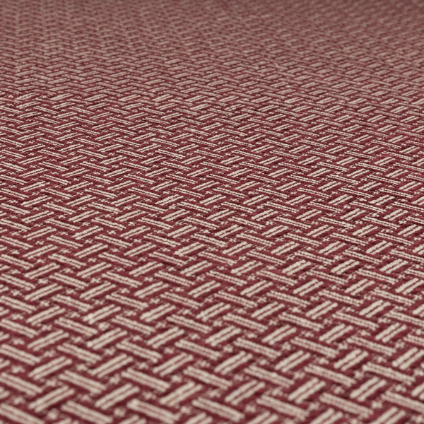 Hazel Geometric Patterned Chenille Material Burgundy Colour Upholstery Fabric CTR-1830 - Made To Measure Curtains