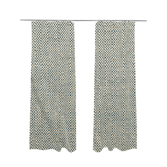 Taj Textured Weave Teal Beige Colour Upholstery Fabric CTR-1832 - Made To Measure Curtains