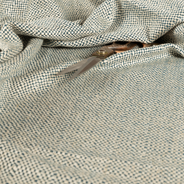 Taj Textured Weave Teal Beige Colour Upholstery Fabric CTR-1832 - Roman Blinds