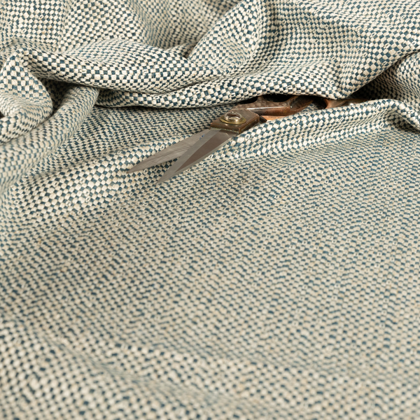 Taj Textured Weave Teal Beige Colour Upholstery Fabric CTR-1832 - Made To Measure Curtains