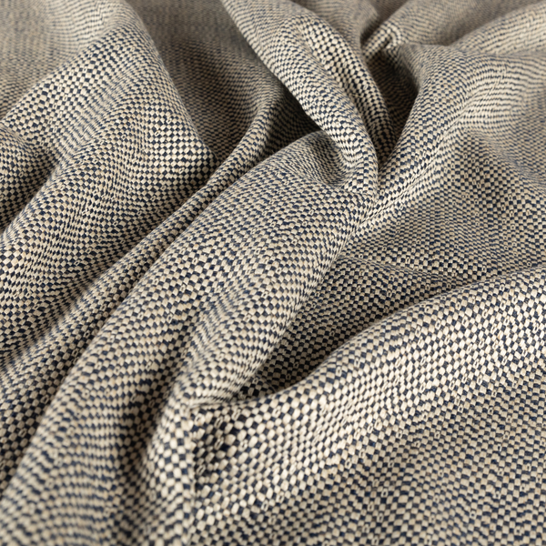 Taj Textured Weave Blue Beige Colour Upholstery Fabric CTR-1834