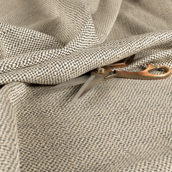 Taj Textured Weave Grey Beige Colour Upholstery Fabric CTR-1835 - Roman Blinds