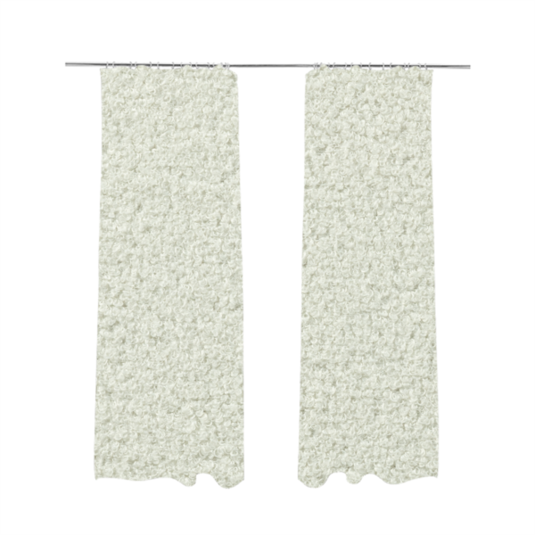 Ivory Boucle Recycled PET Material White Colour Upholstery Fabric CTR-1839 - Made To Measure Curtains