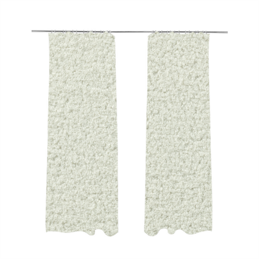 Ivory Boucle Recycled PET Material White Colour Upholstery Fabric CTR-1839 - Made To Measure Curtains