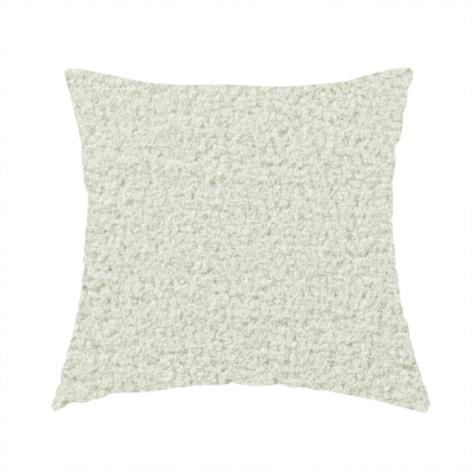 Ivory Boucle Recycled PET Material White Colour Upholstery Fabric CTR-1839 - Handmade Cushions