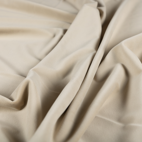 Chile Soft Smooth Plain Velvet Cream Colour Upholstery Fabric CTR-1845 - Roman Blinds