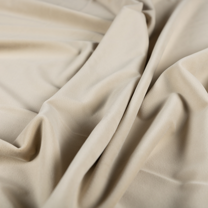 Chile Soft Smooth Plain Velvet Cream Colour Upholstery Fabric CTR-1845 - Made To Measure Curtains