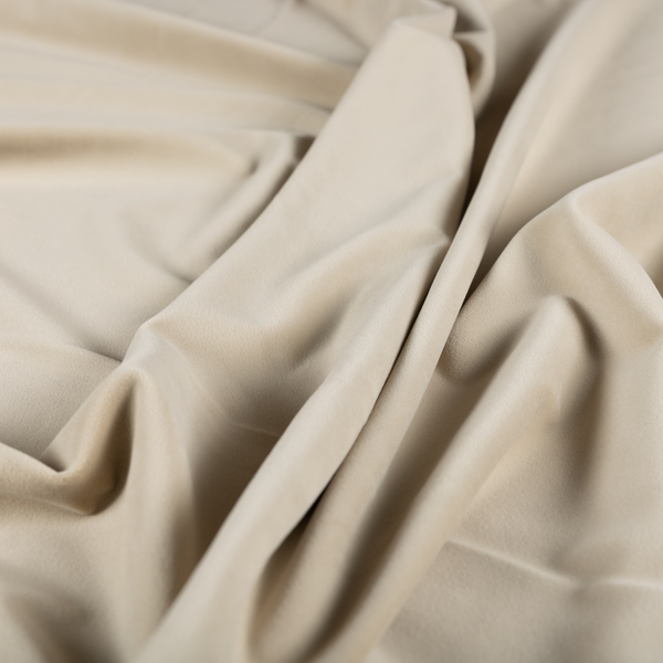 Chile Soft Smooth Plain Velvet Cream Colour Upholstery Fabric CTR-1845