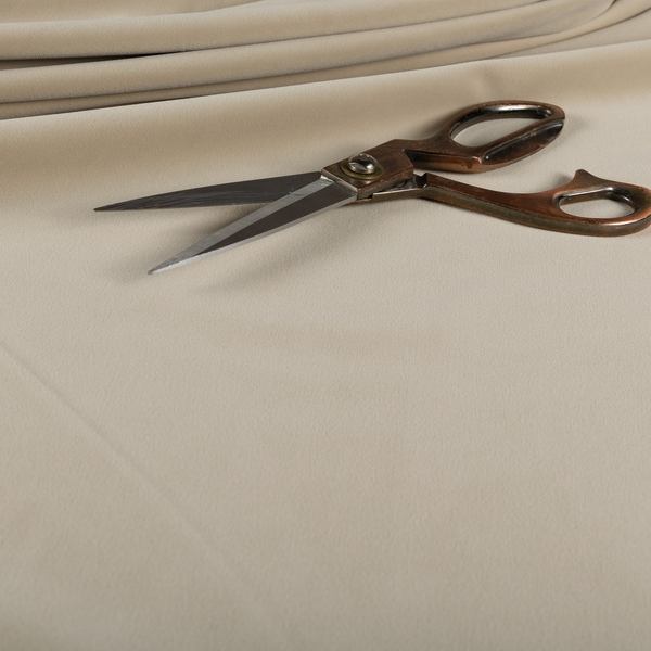 Chile Soft Smooth Plain Velvet Cream Colour Upholstery Fabric CTR-1845 - Roman Blinds