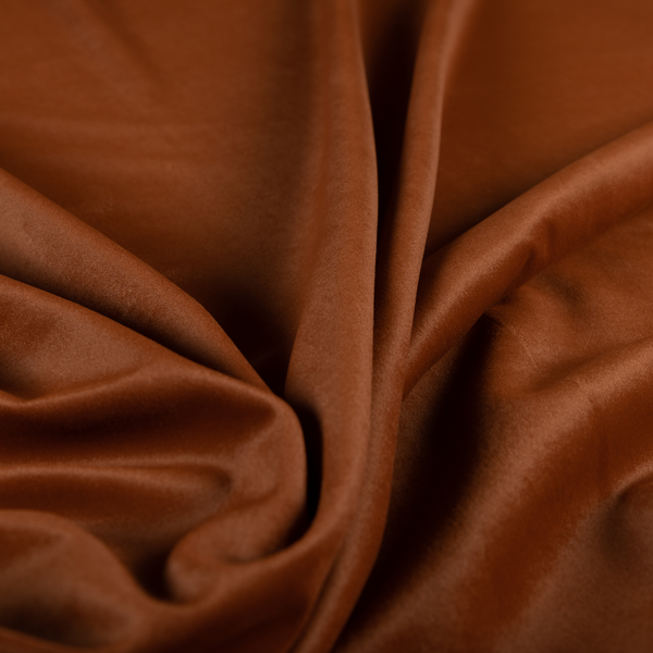 Chile Soft Smooth Plain Velvet Orange Colour Upholstery Fabric CTR-1847 - Roman Blinds