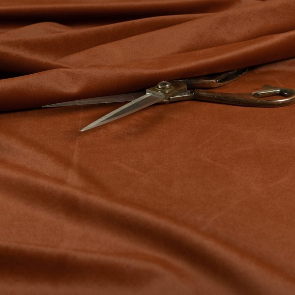 Chile Soft Smooth Plain Velvet Orange Colour Upholstery Fabric CTR-1847 - Made To Measure Curtains