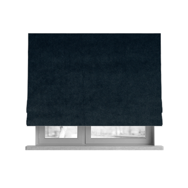 Chile Soft Smooth Plain Velvet Navy Blue Colour Upholstery Fabric CTR-1848 - Roman Blinds