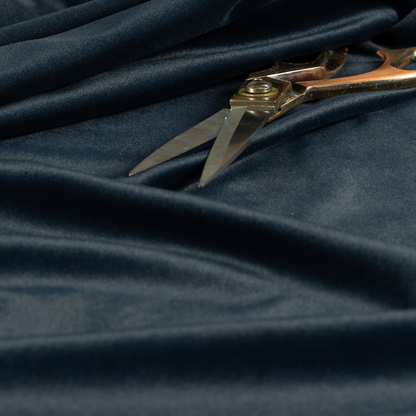 Chile Soft Smooth Plain Velvet Navy Blue Colour Upholstery Fabric CTR-1848 - Made To Measure Curtains