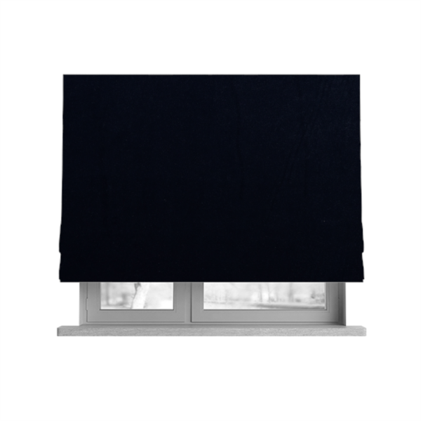 Chile Soft Smooth Plain Velvet Midnight Blue Colour Upholstery Fabric CTR-1849 - Roman Blinds