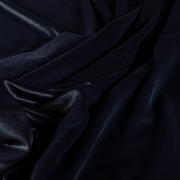 Chile Soft Smooth Plain Velvet Midnight Blue Colour Upholstery Fabric CTR-1849 - Roman Blinds