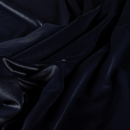 Chile Soft Smooth Plain Velvet Midnight Blue Colour Upholstery Fabric CTR-1849 - Roman Blinds