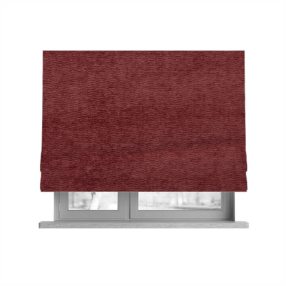 Goa Plain Chenille Soft Textured Red Colour Upholstery Fabric CTR-1867 - Roman Blinds