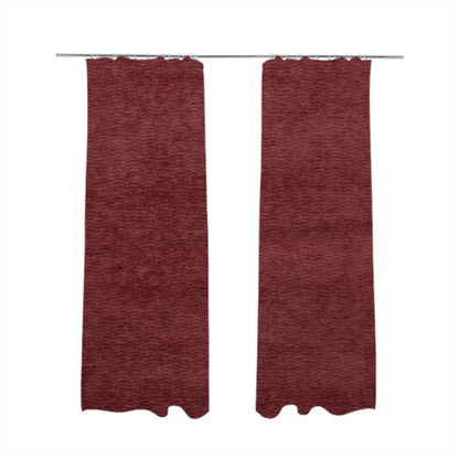 Goa Plain Chenille Soft Textured Red Colour Upholstery Fabric CTR-1867 - Made To Measure Curtains