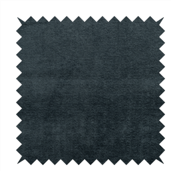 Goa Plain Chenille Soft Textured Denim Blue Colour Upholstery Fabric CTR-1869
