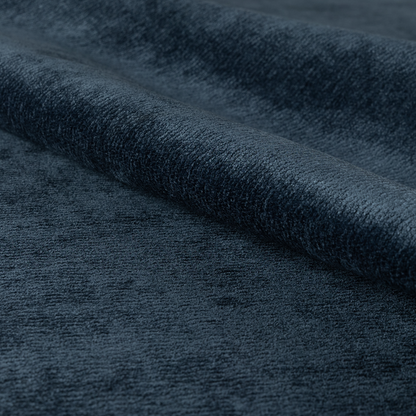 Goa Plain Chenille Soft Textured Navy Blue Colour Upholstery Fabric CTR-1870 - Roman Blinds