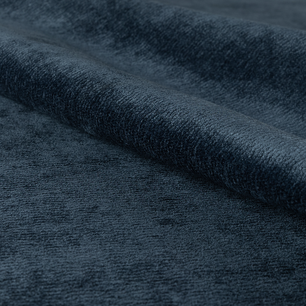 Goa Plain Chenille Soft Textured Navy Blue Colour Upholstery Fabric CTR-1870 - Handmade Cushions