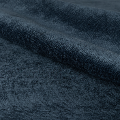 Goa Plain Chenille Soft Textured Navy Blue Colour Upholstery Fabric CTR-1870