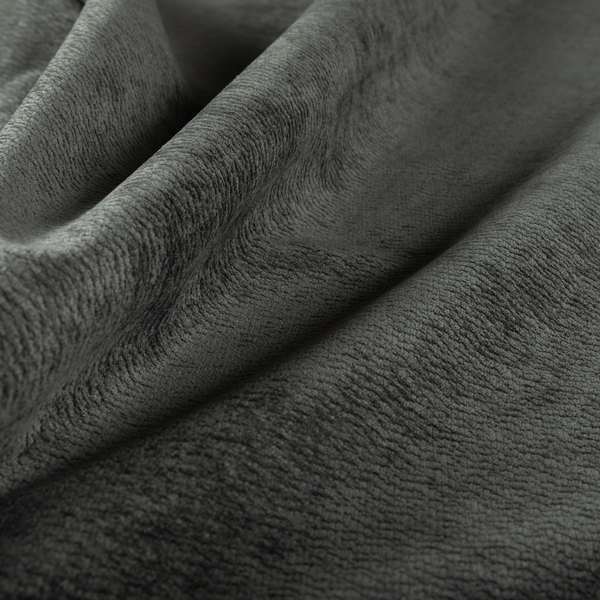Goa Plain Chenille Soft Textured Grey Colour Upholstery Fabric CTR-1872 - Handmade Cushions