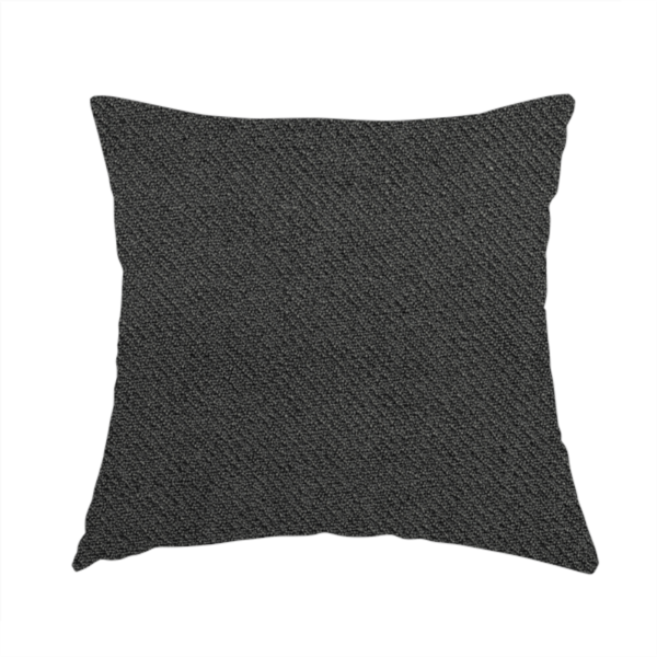 Cyprus Plain Textured Weave Charcoal Grey Colour Upholstery Fabric CTR-1882 - Handmade Cushions