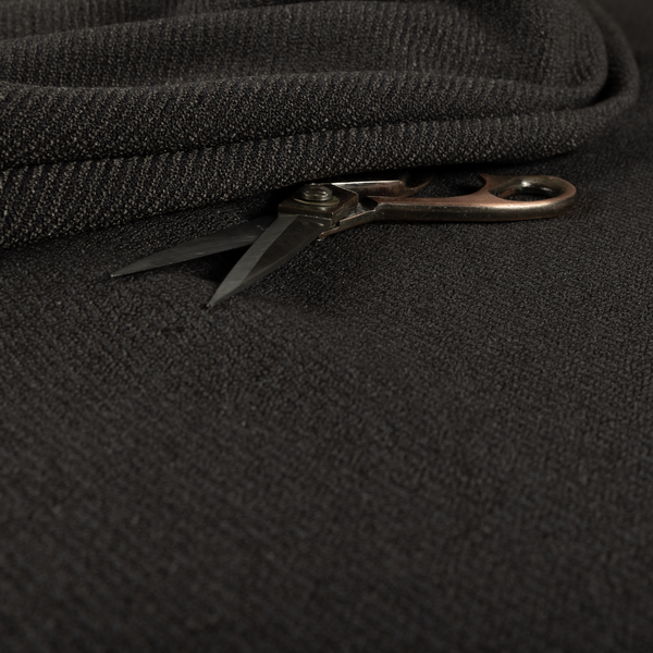 Cyprus Plain Textured Weave Black Colour Upholstery Fabric CTR-1883 - Made To Measure Curtains