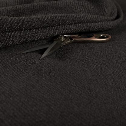 Cyprus Plain Textured Weave Black Colour Upholstery Fabric CTR-1883 - Made To Measure Curtains