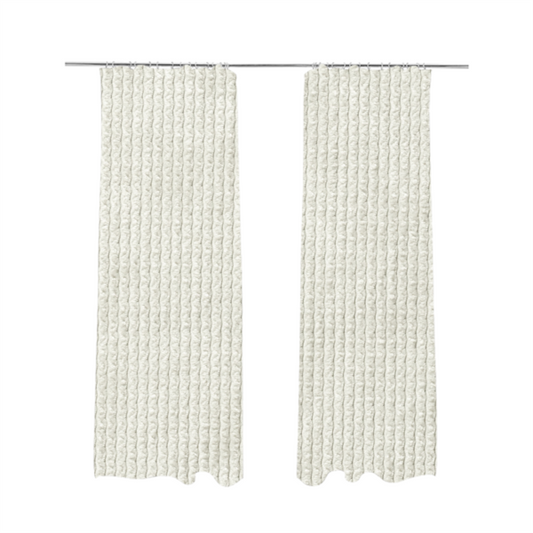 Oslo Plain Textured Corduroy White Colour Upholstery Fabric CTR-1884 - Made To Measure Curtains