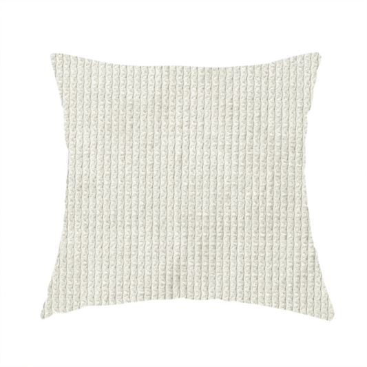 Oslo Plain Textured Corduroy White Colour Upholstery Fabric CTR-1884 - Handmade Cushions