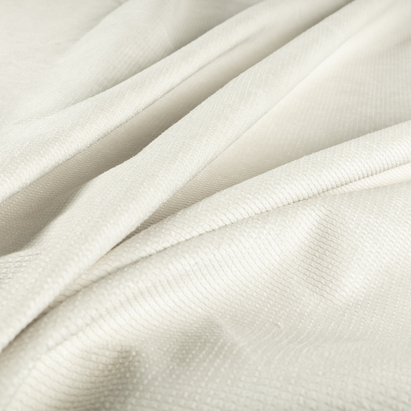 Oslo Plain Textured Corduroy White Colour Upholstery Fabric CTR-1884 - Made To Measure Curtains