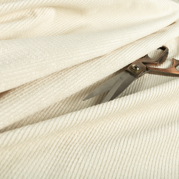 Oslo Plain Textured Corduroy Cream Colour Upholstery Fabric CTR-1885 - Made To Measure Curtains