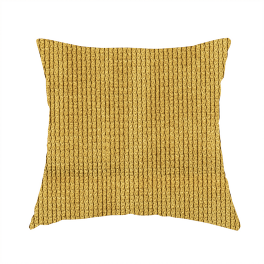 Oslo Plain Textured Corduroy Yellow Colour Upholstery Fabric CTR-1891 - Handmade Cushions