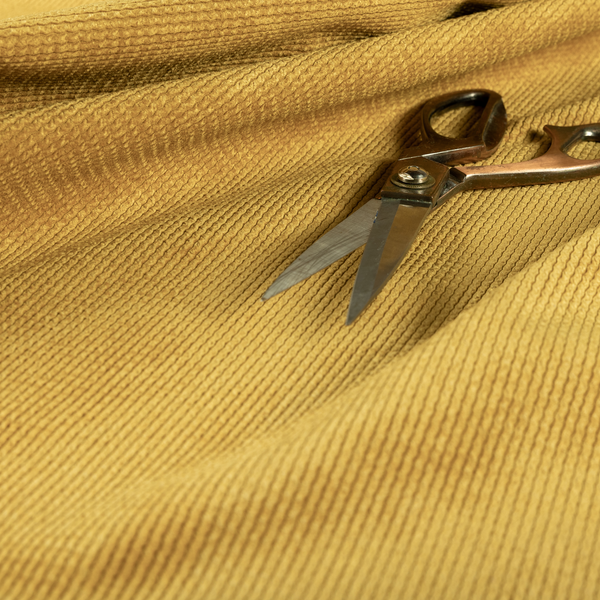 Oslo Plain Textured Corduroy Yellow Colour Upholstery Fabric CTR-1891 - Made To Measure Curtains