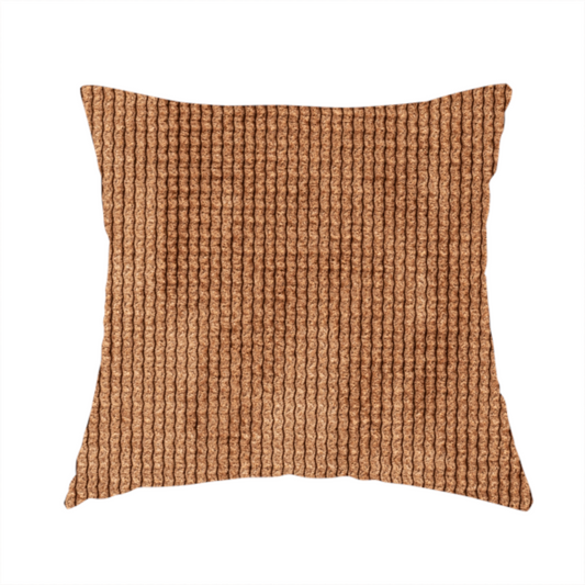 Oslo Plain Textured Corduroy Orange Colour Upholstery Fabric CTR-1892 - Handmade Cushions