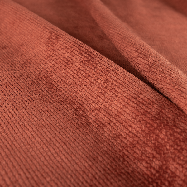 Oslo Plain Textured Corduroy Red Colour Upholstery Fabric CTR-1893 - Made To Measure Curtains