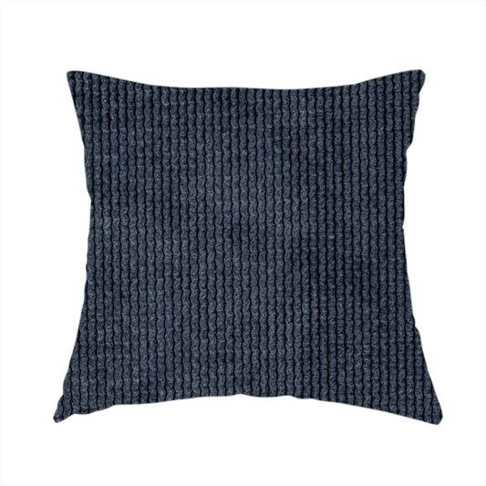 Oslo Plain Textured Corduroy Denim Blue Colour Upholstery Fabric CTR-1896 - Handmade Cushions