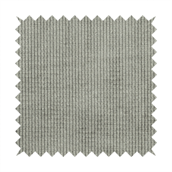 Oslo Plain Textured Corduroy Silver Colour Upholstery Fabric CTR-1898