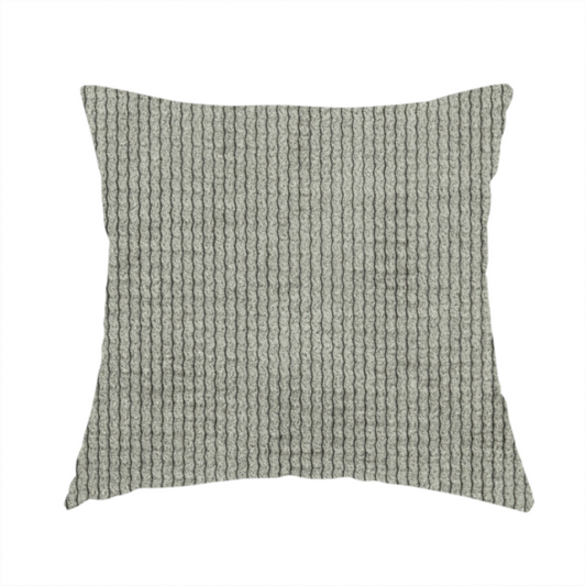 Oslo Plain Textured Corduroy Silver Colour Upholstery Fabric CTR-1898 - Handmade Cushions
