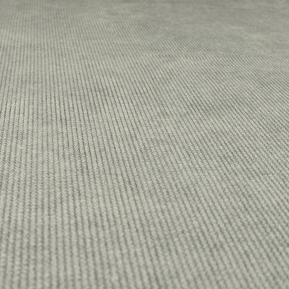 Oslo Plain Textured Corduroy Silver Colour Upholstery Fabric CTR-1898 - Made To Measure Curtains