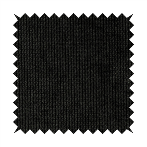 Oslo Plain Textured Corduroy Black Colour Upholstery Fabric CTR-1900